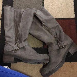 Gray boots